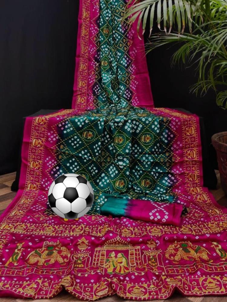 Bandhani with Work saree