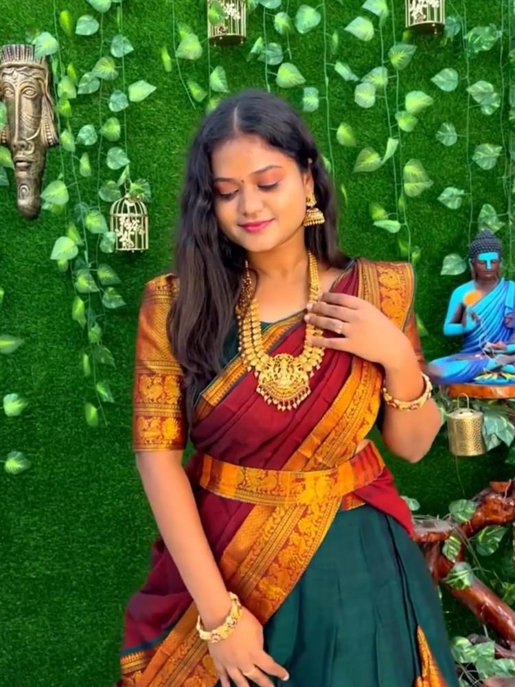 Mahrya Kanjiveram Half Saree