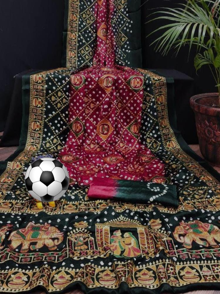 Bandhani with Work saree