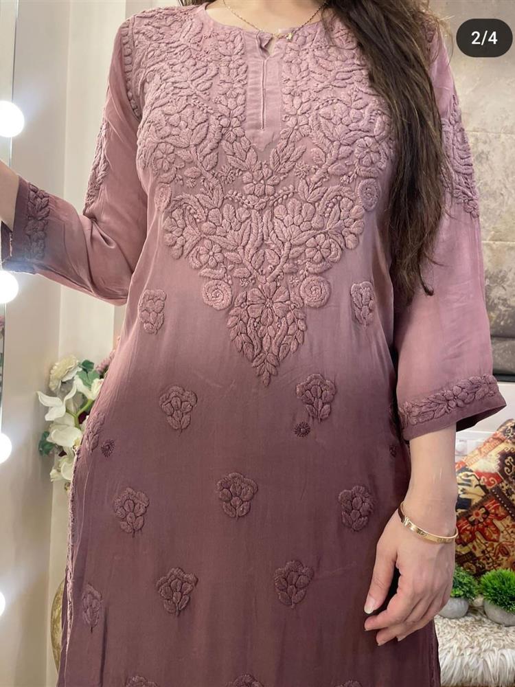 Viscose Chikankari Kurti with Pallazo 