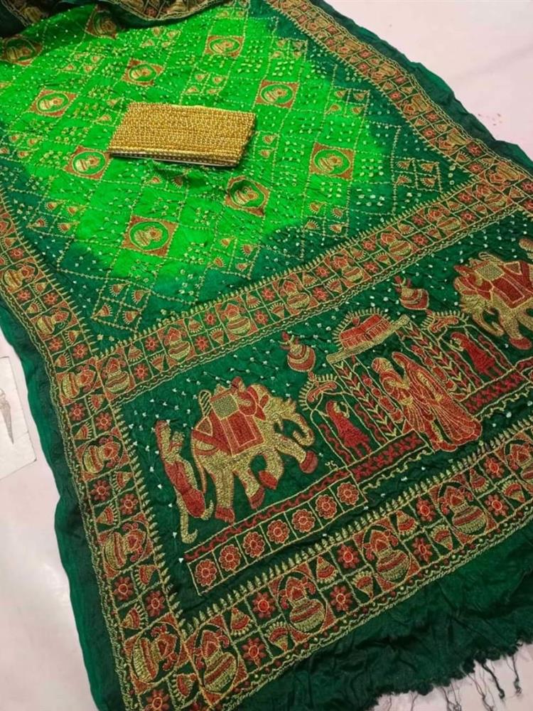 Bandhani with Work saree