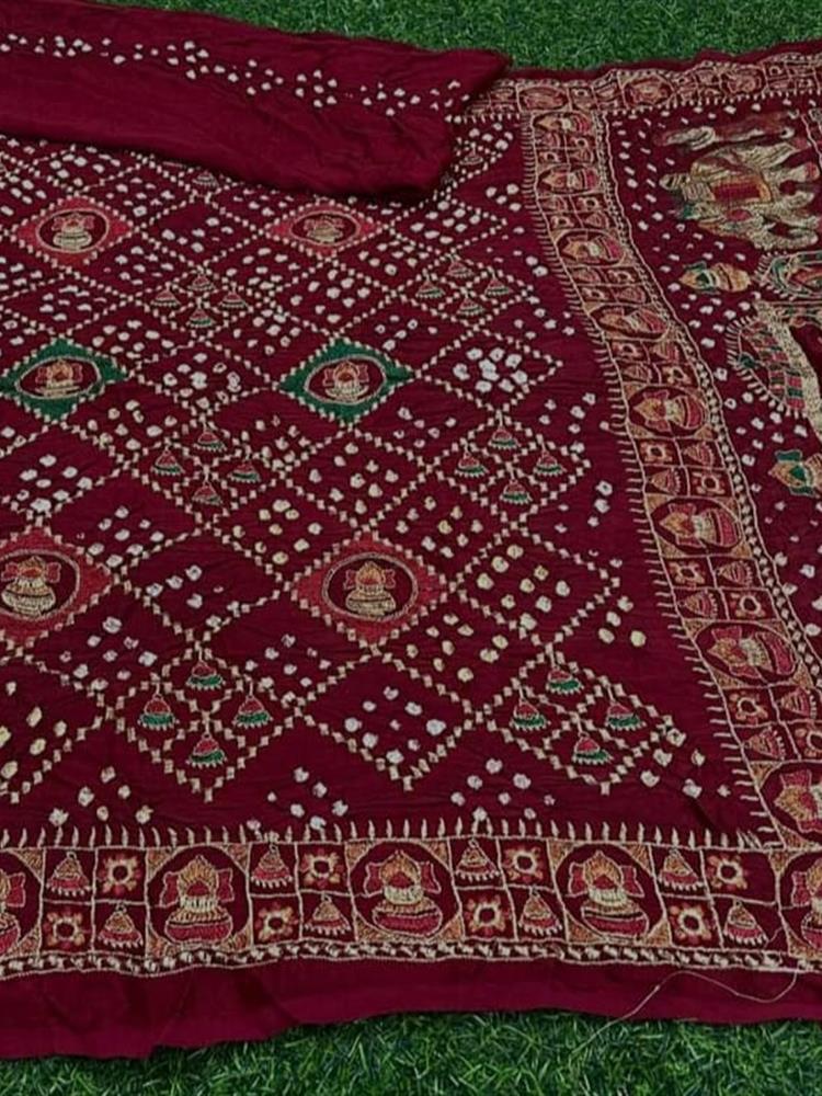 Bandhani with Work saree
