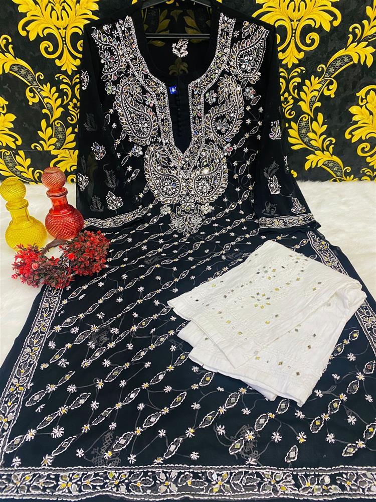 Chikankari Mirror Work Kurtis