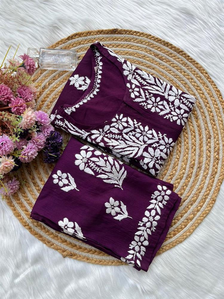 Chikankari Rayon Kurti Pallazo
