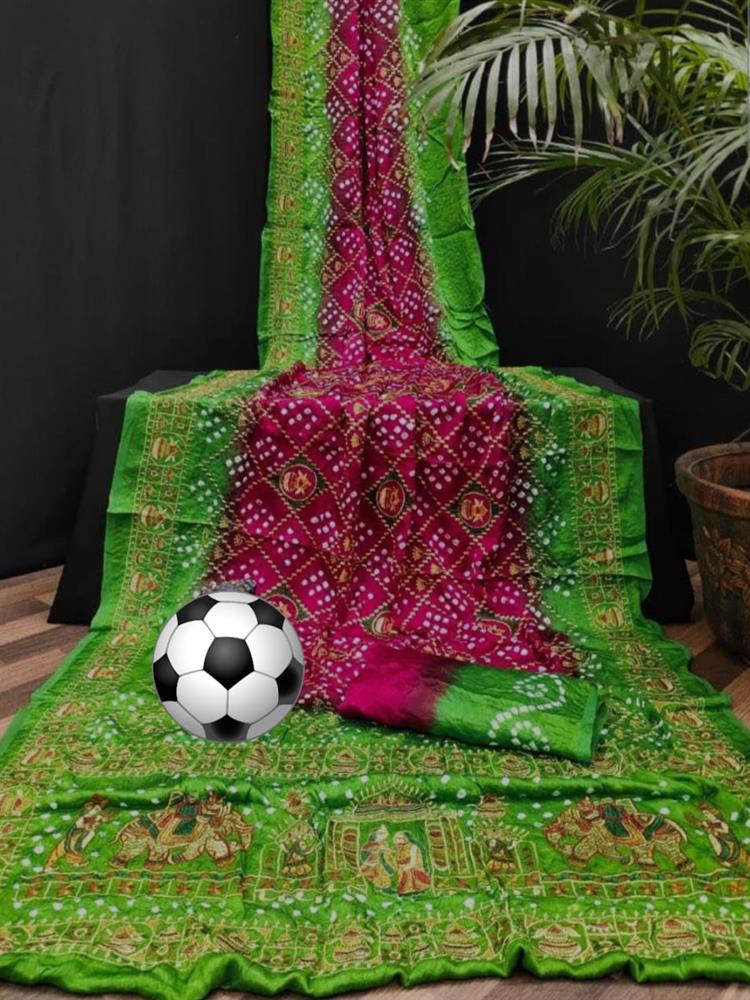 Bandhani with Work saree