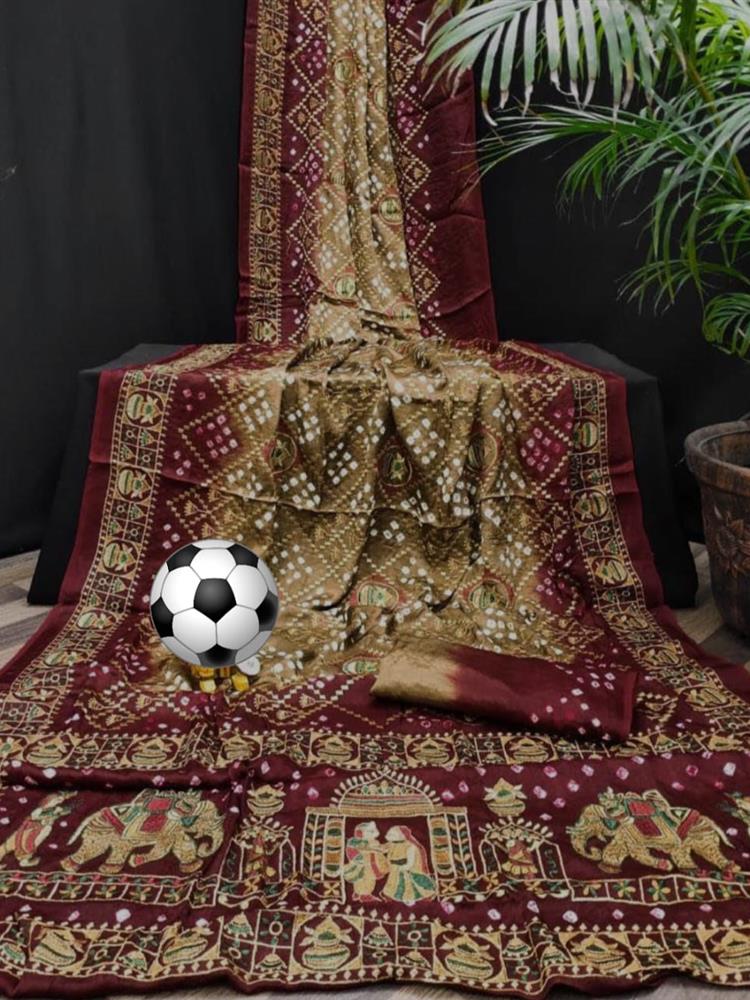 Bandhani with Work saree