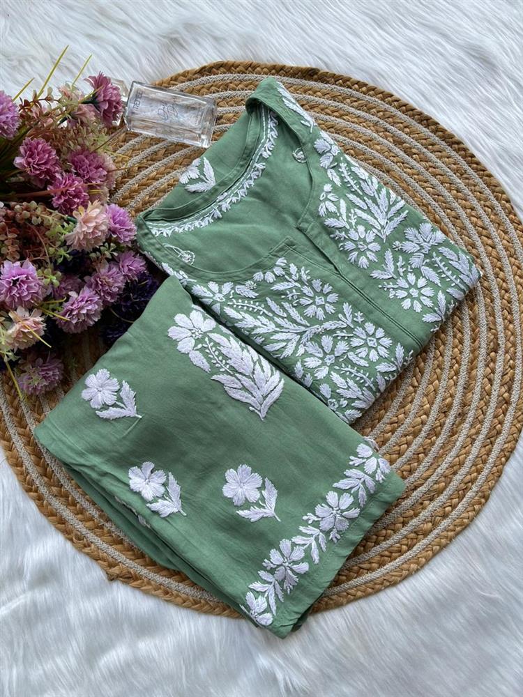 Chikankari Rayon Kurti Pallazo