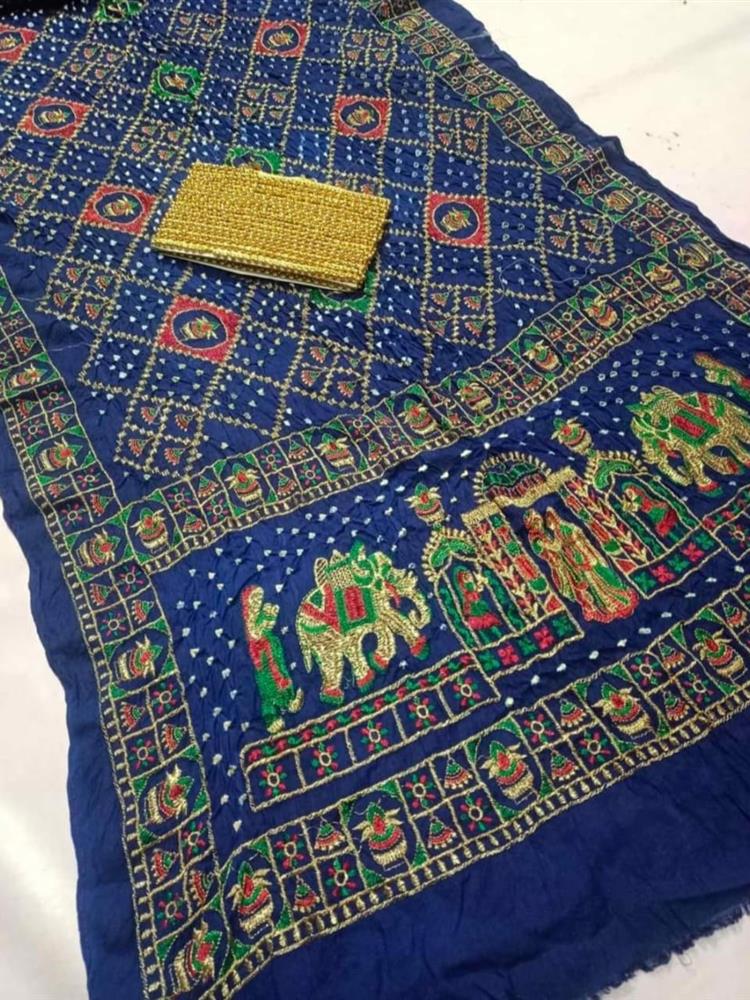 Bandhani with Work saree